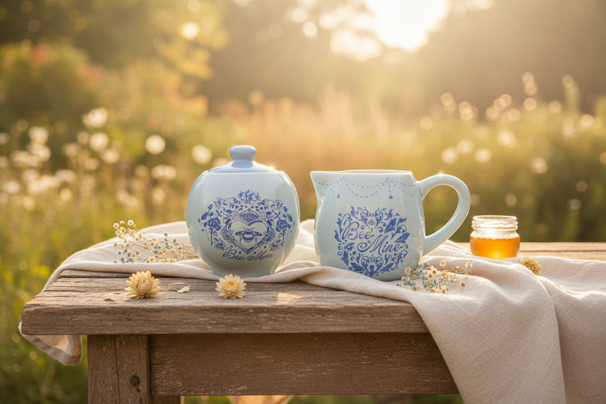 Sugar set and creamer/Set de azucarera y cremera .