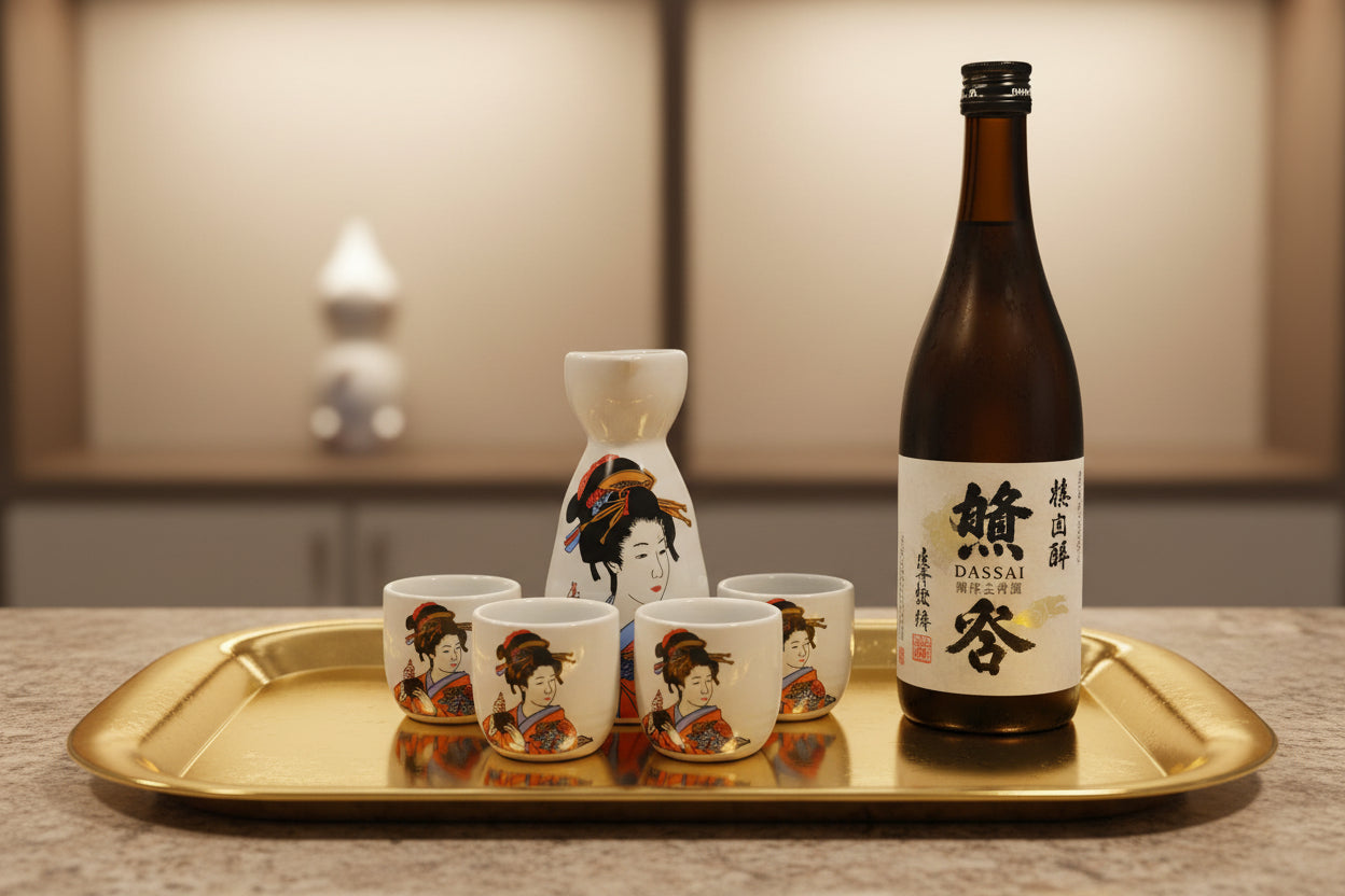 Juego de cerámica para sake japonés .