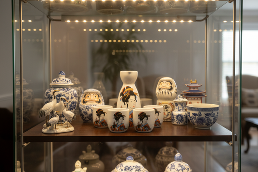 Juego de cerámica para sake japonés .